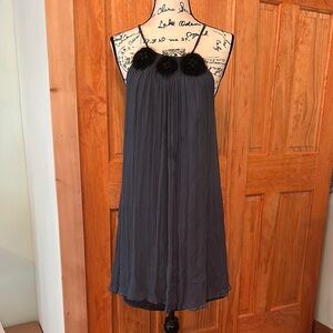 BCBGMaxAzria Navy Dress with Black Floral Details